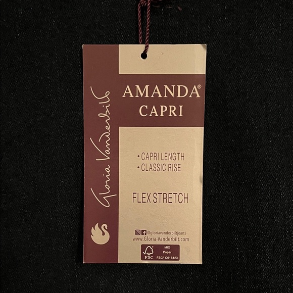 Gloria Vanderbilt Midnight Blue Cropped Jeans featuring Flex Stretch, NWT, Sz 18 - Picture 2 of 9